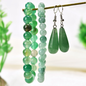 Conjunto de Joyería DAISY youf Fashion, Pulsera Elástica de <span class=keywords><strong>Jade</strong></span> y Piedras Preciosas, Aretes de Gota de Agua de Alta Gama para Mujer, Venta al Por Mayor - Product Image 3