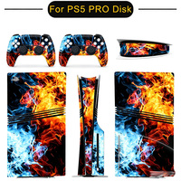 Autocollants complets pour manettes et console PS5 Pro Edition Disque – Film de protection en vinyle sans bulles, protection intégrale