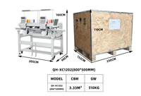 Machine à broder les casquettes informatisée haute vitesse Revhon à 2 têtes, 9/12/15 aiguilles, avec une zone de travail de 800*500 mm pour usage commercial