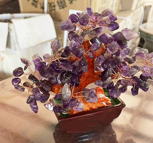 Bán Buôn 16Cm Bonsai Tiền Cây Với Tinh Thể Tự Nhiên Đá Quý Tài Bonsai Cho Phong Thủy Khác Pha Lê Thủ Công Mỹ Nghệ - Product Image 5