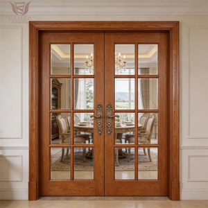DEMEA Partizione Moderna per Appartamenti e Hotel, Insonorizzata in Legno di Teak Massiccio, Vetro Temperato Doppio, Su Misura, a Doppia Arcata - Product Image 4