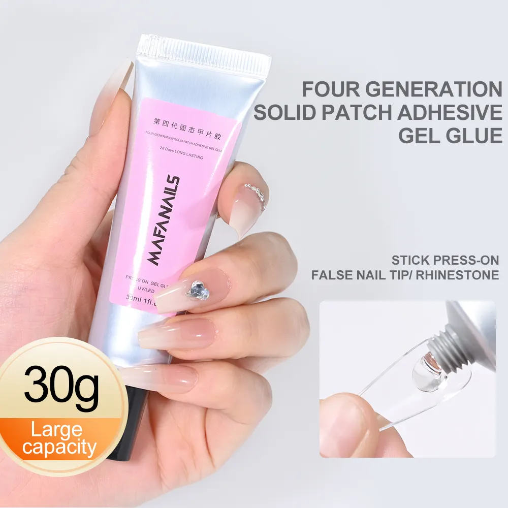 30g Sólido falso Pontas de Unhas Gel Transparente UV LED Função Adesivo lâmpada UV Gel de Extensão de Unhas Gel de imersão Verniz de Unhas de Arte em Gel