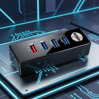 AOTECH Hub USB 3.0 Multiport Kompatibel Berbahan Aluminium Alloy, Pembaca Kartu CF SD/TF 6 Port, Docking Station Laptop Warna Hitam (Ready Stock)