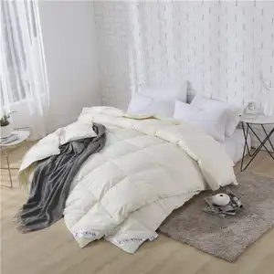 Wholesale Cotton Goose Down Quilt Machine Wash Luxury Home White Embroidered Goose Down Quilt