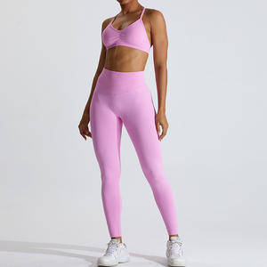 Leggings sin costuras Sujetador deportivo Ropa <span class=keywords><strong>de</strong></span> entrenamiento Mujer Conjunto <span class=keywords><strong>de</strong></span> Yoga <span class=keywords><strong>de</strong></span> 2 piezas Conjunto <span class=keywords><strong>de</strong></span> gimnasio Fitness - Product Image 4