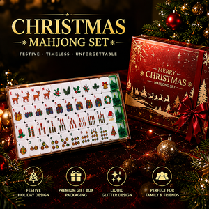 Tuiles de Mahjong Américain de Noël en Stock, JOYF 160 Pièces avec Fond de <span class=keywords><strong>Globe</strong></span> de Neige à Paillettes Liquides, pour Cadeau de Fêtes - Product Image 3