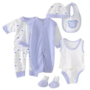 Hot sale Baby Clothes Gift Set Spring Summer Baby Romper Cloth New Born Baby OEM Service Knitted 100% Cotton