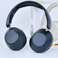 Casque Bluetooth sans fil pliable avec haut-parleur magnétique blanc de 40 mm, écouteurs portables supra-auriculaires pour la musique et les jeux