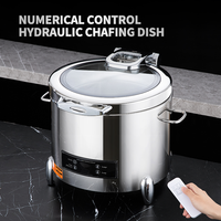 Chauffe-Plat Électrique Rond Professionnel en Acier Inoxydable avec Contrôle Numérique de la Température pour Buffets, Hôtels, Banquets et Traiteurs