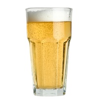 Tasse à bière en verre vintage en verre à bière hexagonale de 12oz 16 oz, tasses à bière en verre empilables transparentes pour congélateur