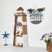 Étagère murale flottante phare rustique, décoration nautique côtière, art mural, organisateur de rangement pour chambre et salle de bain