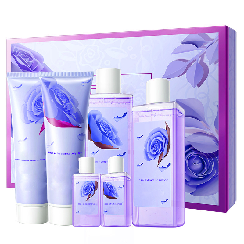 6pcs Rose Extract lasting perfume Shampoo shower gel lotion Set Custom Fragrance Bath Spa Gift Set