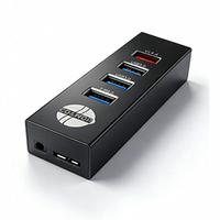 AOTECH Hub USB 3.0 Multiport Kompatibel Berbahan Aluminium Alloy, Pembaca Kartu CF SD/TF 6 Port, Docking Station Laptop Warna Hitam (Ready Stock)