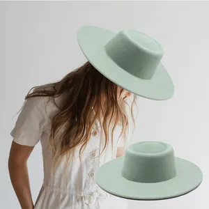 Fedora for Men Women 8.5cm 와이드 브림 펠트 Outback 파나마 모자 클래식 로프 와이드 브림 조정 가능한 패션 클래식 페도라 모자