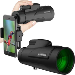 กล้องโทรทรรศน์เดียว12X50สูง Spotting ขอบเขต-Night Vision ต่ำพร้อมคลิปโทรศัพท์และขาตั้งกล้องสำหรับโทรศัพท์มือถือ