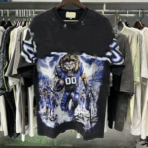 New Designer Top Quality Heavy HipHop Short Sleeved MAJESTIKES <b>T</b>-<b>shirt</b> Distressed Wash <b>Sequin</b> Patches Brand <b>T</b>-<b>shirts</b> for <b>Men</b> - Product Image 5