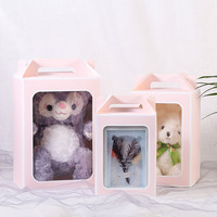 Sacs en papier faits à la main en gros pour emballages cadeaux de jouets pour enfants avec fenêtre en PVC, impression et design personnalisés
