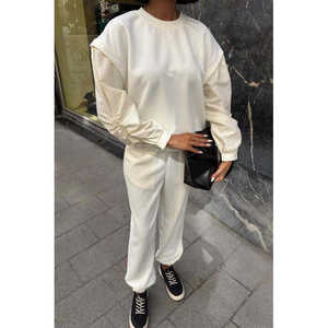 ชุดสูทผู้หญิง S6K แขนยาวถักนิตติ้ง สีเอครู สไตล์ลำลอง ระบายอากาศได้ดี เหมาะสำหรับฤดูใบไม้ผลิ - Product Image 5