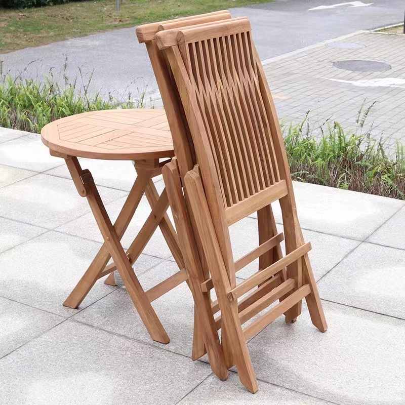 Hot selling outdoor furniture garden foldable chair patio teak wood folding table set