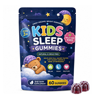 OLLI Gummies Sommeil Enfants Sans Mélatonine, Aide Naturelle au Sommeil avec L-Théanine Camomille Magnésium, Relaxation Calme Restauration 60 Gummies