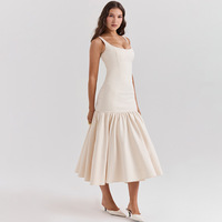 Robes de soirée sexy de qualité supérieure pour femmes, robes midi décontractées à bretelles, robe CB pour filles, robe moulante unie, robe de bal, robes unies 2885
