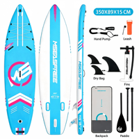 Planche de Stand Up Paddle Gonflable Personnalisée pour Tourisme 335x86x15cm, Kit Complet Offshore en PVC Ultra Stable avec Gilet de Sauvetage, Pompe, Pagaie et Sac à Dos