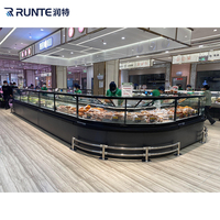 Vitrine Réfrigérée Commerciale pour Viande Fraîche de Supermarché, Présentoir Réfrigéré pour Poulet, Saucisses et Poissons