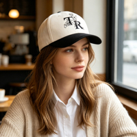 Casquette de baseball unisexe personnalisée OEM ODM avec broderie contrastante, six panneaux, visière incurvée, en coton, style vintage, formelle, décontractée, pour le week-end