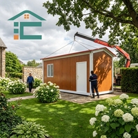 Maison conteneur mobile préfabriquée et démontable avec terrasse, dimensions personnalisées pour pod de glamping, auto-assemblage, fabricant d'hébergements.