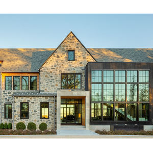 Fransız Kasırga Etkili Siyah Pencereler Modern Cam Kavisli Tavandan Tabana Pencereler Evler İçin - Product Image 5