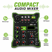Console de mixage audio mini 3 canaux professionnelle AOFO MX-302 avec enregistreur intégré, console DJ compacte pour karaoké, enregistrement, sonorisation en direct