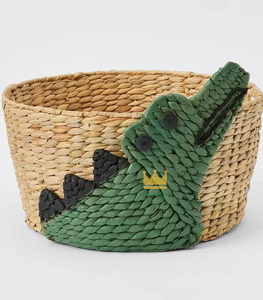 <b>Cheap</b> Price Natural Handmade Water Hyacinth Crocodile Shaped Kid Storage <b>Basket</b> Made from Child-Safe Materials - Product Image 2