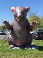 5mH géant jaune/gris gonflable Union Rats sauter Scabby pour la décoration d'exposition sauter Animal gonflable souris