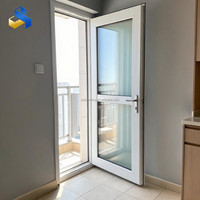 Porte coulissante intérieure en verre trempé à double vitrage, design moderne fini PVC, résistante au vent