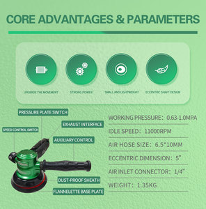 <span class=keywords><strong>Pulidora</strong></span> Eléctrica Verde de Alta Velocidad <span class=keywords><strong>para</strong></span> Autos, 5 Pulgadas, Pulido Automático Conveniente, Lijadora <span class=keywords><strong>Orbital</strong></span> Aleatoria, CA 120-240V, Amoladora, Clima Soleado - Product Image 6