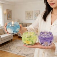 Duftkerze im Bubble-Gel mit Rundem Glasgefäß im Küstenstil für Wohnzimmer-Tischdekoration