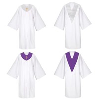 Robes de chœur brodées avec étole, chasubles de chœur, tenues de cérémonie religieuse