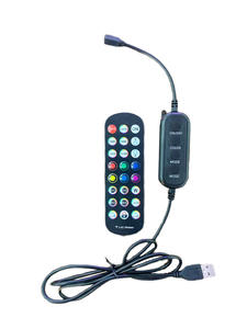 Controlador LED RGB USB 5V con Control Remoto por Aplicación para Tiras de Luces LED, Accesorios, Puerto USB, Cable de 1 Metro, Negro - Product Image 2