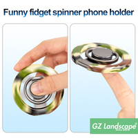 Pemegang cincin jari ponsel kamuflase pola kustom dudukan magnetik kuat multifungsi pegangan telepon Fidget Spinner logam