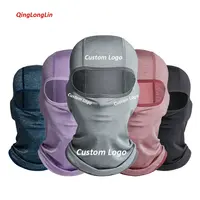 QingLongLin özel Logo Balaclava ter emici hızlı kuruyan Balaclava motosiklet yaz kask astar tam yüz maskesi