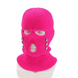 Nouveau chapeau trois-en-un : bonnet tricoté brodé, écharpe et masque en coton - Product Image 2