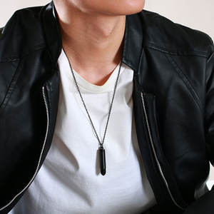 Collar con Colgante de Bala de Acero Inoxidable para Hombre, Chapado en Oro de 18k, Antideslustre, con Cadena, de Moda - Product Image 2