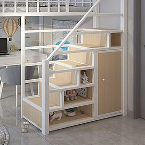 Cama dúplex de loft doble de hierro forjado, multifuncional, simple, moderna, <span class=keywords><strong>debajo</strong></span> de la cama, <span class=keywords><strong>escritorio</strong></span>, ahorro de espacio, apartamento, cama de metal alta y baja - Product Image 4