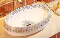 KD-03DBO Hochwertiges Keramik-Ei-förmiges Tischwaschbecken mit Farbdesign, Glasfaser-Waschbecken, Chaozhou Sanitärkeramik