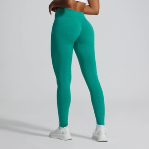 <span class=keywords><strong>Leggings</strong></span> de sport côtelés sans couture, effet froncé, taille haute, personnalisables OEM - Product Image 4