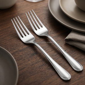 Ensemble de 12 fourchettes en acier inoxydable durable, robustes, finition miroir, pour desserts, usage hôtelier et restaurant - Product Image 1
