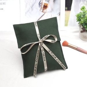 Custom Ribbon Printed Cotton Twill <b>Envelope</b> Cosmetic Brush Wallet Packing Pouch Small Reusable Cotton <b>Gift</b> Handbag Dust Bag - Product Image 4