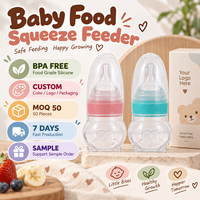 Bouteille de médicaments pour enfants personnalisée avec couvercle transparent sans BPA, flacon compte-gouttes en silicone de 70 ml, biberon à presser pour bébé avec poignée variable