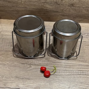4-teiliges Edelstahl-Tiffin-Lunchbox-<span class=keywords><strong>Set</strong></span> mit Griff, runder Lebensmittelbehälter mit Metalldeckel, Gewürzdose für Küche und Reisen - Product Image 6