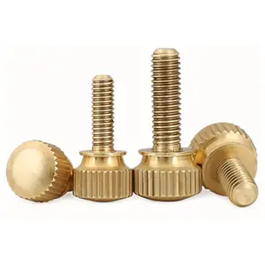 CNC Machine Turning Brass Shoulder Bolts Flat Head Knurled Thumb Copper Screws